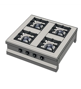 CSA Karacasan Set Üstü 90 cm 4 Gözlü Tüplü Ocak