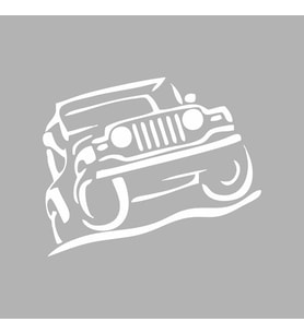 Jeep Offroad Sticker siyah 15x15 CM (Beyaz)
