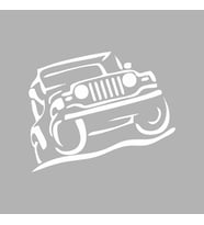 Jeep Offroad Sticker siyah 15x15 CM (Beyaz)