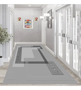Eliana Home Dijital Baskı Yıkanabilir Kaymaz Taban Salon Halısı Ve Yolluk LNA0991-FNL241 (Gri)