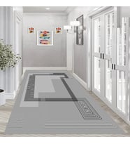 Eliana Home Dijital Baskı Yıkanabilir Kaymaz Taban Salon Halısı Ve Yolluk LNA0991-FNL241 (Gri)