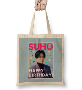 SUHO Happy Birthday! Kim Jun-Myeon 2021 Bez Çanta Uzun Saplı