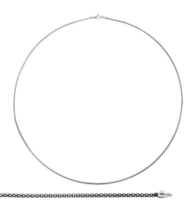 925 Ayar Gümüş 60 cm Popcorn Model Erkek Zincir Kolye (Çok Renkli)
