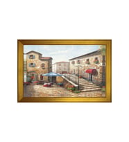 Manzara Temalı Kanvas Tablo 80 x 110 cm Gold Çerçeve