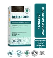 Robin&Odin Organik Amonyaksız Silikonsuz Parabensiz Meyve Ekstresi İçeren Vegan Saç Boyası 4 Chestnut / Kestane
