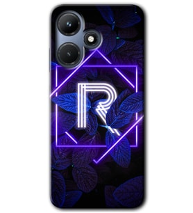 İnfinix Hot 30i Kılıf HD Desen Baskılı Kılıf - Dark Neon Yaprak R Harfi