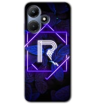 İnfinix Hot 30i Kılıf HD Desen Baskılı Kılıf - Dark Neon Yaprak R Harfi