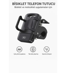 C109 360° Ayarlanabilir Bisiklet & Motosiklet Telefon Tutucu – Tek Elle Kullanım Gidon Bağlantılı
