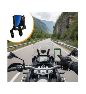 Evrensel Motosiklet Telefon Tutucu – Kaymaz, Kilitlenebilir Güvenli Tutuşlu, 360° Ayarlanabilir Gidon Bağlantılı Akıllı Telefon Aparatı (5343)