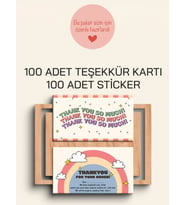 100 Adet Teşekkür Kartı ve 100 adet Teşekkür Sticker PYTKSVTK22
