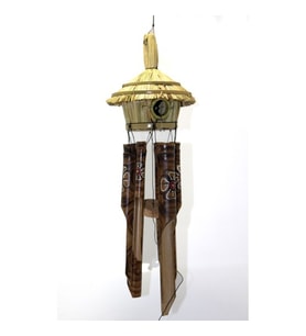 Periboia Hasır Kuş Yuvalı Bambu Çan 50 cm