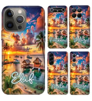 Xiaomi Redmi Note A3 A4 A5 8 9 9S 10 10S 11 11SE 4G 5G Kılıf YeniSeri Kişiye Özel İsim Yazılı Silikon Kapak Beach Summer