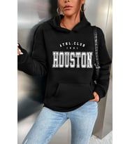 Unisex Houston Baskılı Sweatshirt (Siyah)
