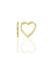 Gümüş altın yaldızlı özel tasarım 16 mm kalp küpe SGTL12283GOLD