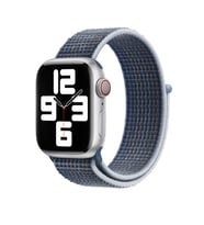 Apple Watch Ultra 49mm Uyumlu Kordon Hasır Örgü Cırt Cırtlı Terletmeyen Zore KRD-03 Kumaş Kayış (Mavi-Gri)