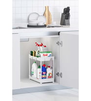 Beyaz 2 Katlı Düzenleyici Mutfak ve Banyo Rafı
