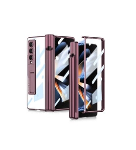Samsung Galaxy Z Fold 4 Uyumlu Kılıf Zore Kıpta Standlı Kalem Bölmeli Kapak