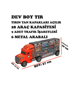 Toysan Büyük Taşiyici Tir 6 Metal Arabali Trafi̇k Seti̇
