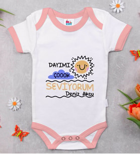 BK Kids Kişiye Özel Pembe Bebek Body Zıbın - Model 93