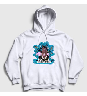 Presmono Unisex Beyaz Life Bojack Horseman Kapüşonlu Sweatshirt 435897tt