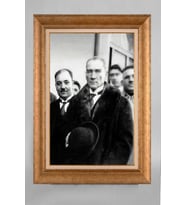 Altın Varaklı Paspartulu Çerçeveli Atatürk Tablo sd69