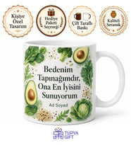 Glutensiz Yaşam Sağlıklı Beden Fit Yaşam Özel Tasarım Seramik Kupa Bardak Hediye