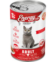 CAT FOOD ENERGY Sığır Etli Islak Yetişkin Kedi Maması 400 gr x 12 Adet