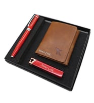Kişiye Özel Set - Deri Kartlık + Kırmızı Çakmak + Kırmızı Kalem Seti  Kalem + Hakiki Deri Cüzdan ve Çakmak  İsme Özel Hediyelik Set (Karışık)