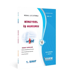 Egem Eğitim Yayınları 1. Sınıf 1. Yarıyıl Bireysel İş Hukuku Konu Anlatımlı Soru Bankası - Kod 175 (Çok Renkli)