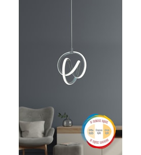 Valens Tekli Füme 3 Renk Işıklı Power LED Salon ve Mutfak Avizesi