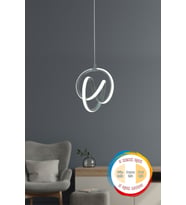 Valens Tekli Füme 3 Renk Işıklı Power LED Salon ve Mutfak Avizesi