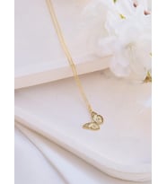 Kişiye Özel 925 Ayar Gümüş Minimalist Tasarım Kelebek Kolye (Gold)
