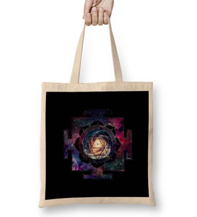 Sri Yantra Sri Chakra 01 Bez Çanta Uzun Saplı