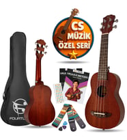 Fourtune Raya UKS-21MN Soprano Ukulele Maun Hakiki Ağaç (ÖZEL SERİ) (KAHVE-KAHVE)