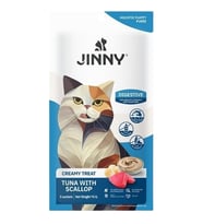 Jinny Creamy Digestive Hasas Sindirim için Ton Balıklı ve Deniz Taraklı Kedi Ödül Maması 5x15 gr
