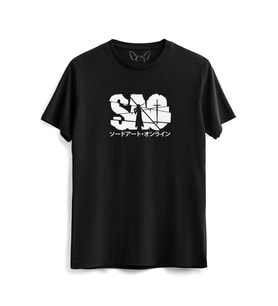 Sword Art Online Resim Baskılı Siyah Tshirt
