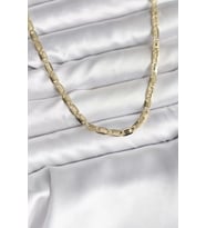 14K Gold Renk Kaplama Plaka Ezme Model Zincirli CM Kadın Kolye - TJ-BKO10743