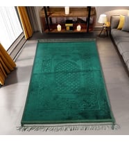 Soft Yumuşak Kadife Peluş Seccade Yeşil 80 x 110 cm - 1100 gr