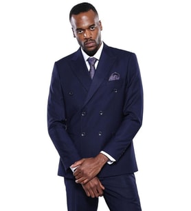 Kruvaze Slim Fit Lacivert Erkek Takım Elbise - Wessi