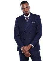 Kruvaze Slim Fit Lacivert Erkek Takım Elbise - Wessi