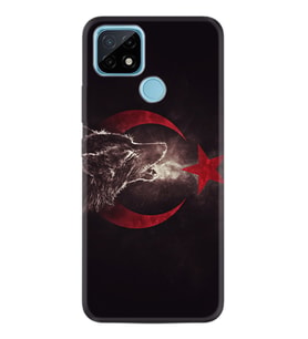 Realme C11 C21 C21Y C25Y C11 2021 Kılıf Desemli Silikon Kurt ve Ay Yıldız 1403