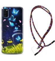 Samsung M21 M22 M23 M30 M31S M32 Kılıf Boyun Asklı Rasta Silikon Neon Butterflys 1309