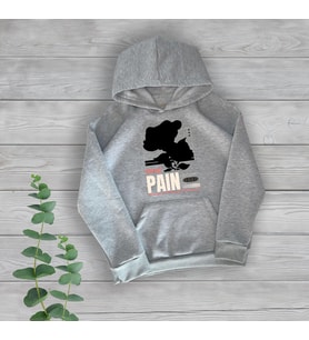 Eternal Pain Baskılı Unisex Oversize Gri Sweatshirt
