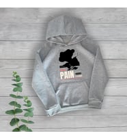 Eternal Pain Baskılı Unisex Oversize Gri Sweatshirt