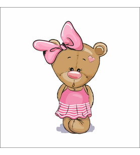 Pembe Elibseli Ayıcık Sticker Duvar Sticker 30x20 CM