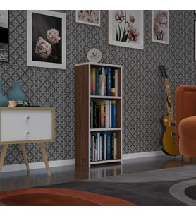 Kenzlife kitaplık süper ga 090*40*19 cvz 3 katlı tek bölme ofis mutfak banyo dolabı arkalıksız (Karışık)