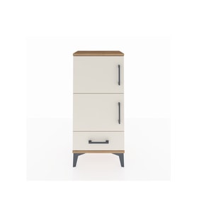 Arges Komodin 4 Raflı Tek Çekmeceli 2 Kapaklı 44x30x96 Çam-Aytaşı