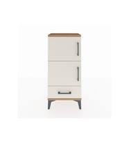 Arges Komodin 4 Raflı Tek Çekmeceli 2 Kapaklı 44x30x96 Çam-Aytaşı