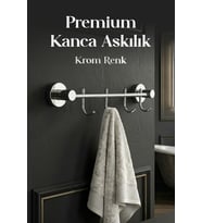 Dual Serisi Krom Metal Dörtlü Banyo Lavabo WC Kanca Askılık