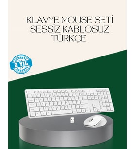Ergonomik Kablosuz Klavye Mouse Takımı - Tam Boy, Sessiz ve Güvenilir